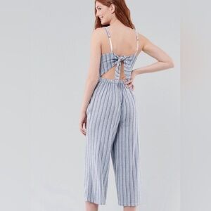 Hollister Crop Wide Leg Tie Back Jumpsuit Size XS